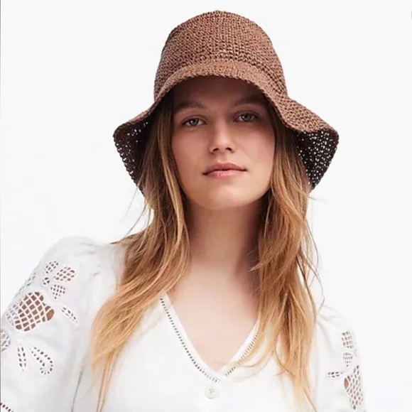 Madewell Accessories - Madewell Hat Latern Straw Hat Floppy Chocolate Raisin Brown M/L Wide Brim OCT